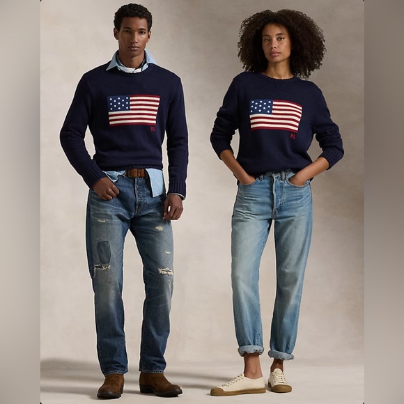 ralph lauren unisex the iconic flag sweater | size L - Picture 1 of 6